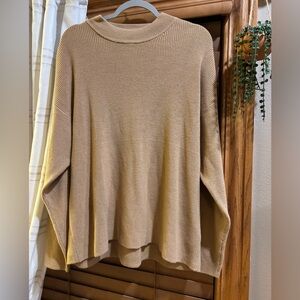 Lily & Lottie Cozy Tan Women's Crewneck Sweater